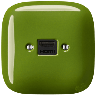 SQUARE PORCELAIN HDMI WALL SOCKET GREEN - DYKE & DEAN