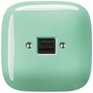 SQUARE PORCELAIN HDMI WALL SOCKET MINT - DYKE & DEAN