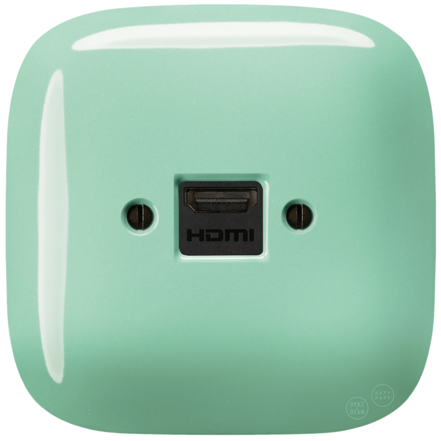 SQUARE PORCELAIN HDMI WALL SOCKET MINT - DYKE & DEAN