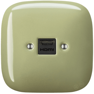 SQUARE PORCELAIN HDMI WALL SOCKET MOSS GREEN - DYKE & DEAN