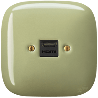 SQUARE PORCELAIN HDMI WALL SOCKET MOSS GREEN - DYKE & DEAN