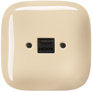 SQUARE PORCELAIN HDMI WALL SOCKET SAND - DYKE & DEAN