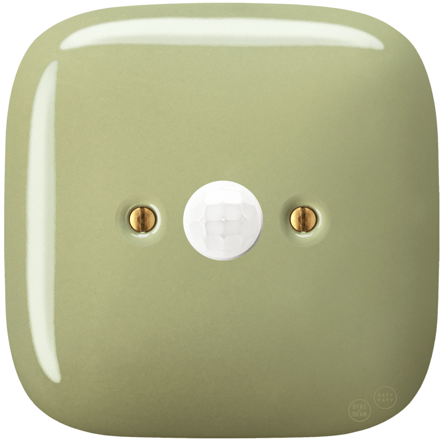 SQUARE PORCELAIN WALL CABLE MOTION SENSOR MOSS GREEN - DYKE & DEAN