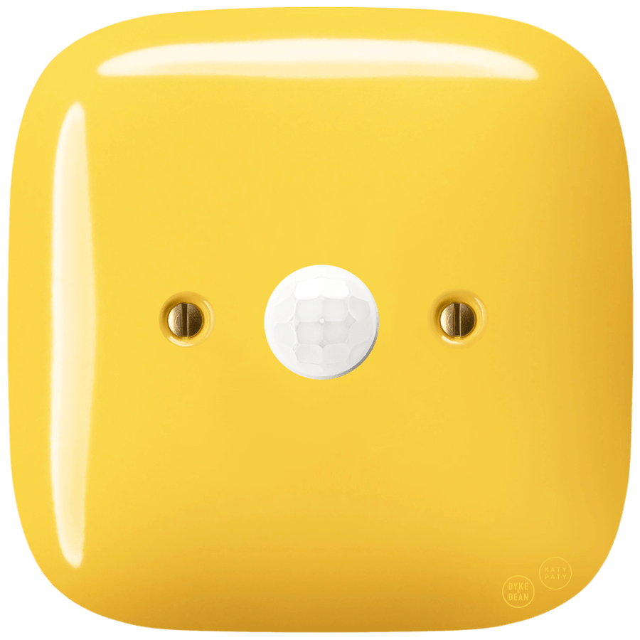 SQUARE PORCELAIN WALL CABLE MOTION SENSOR YELLOW - DYKE & DEAN