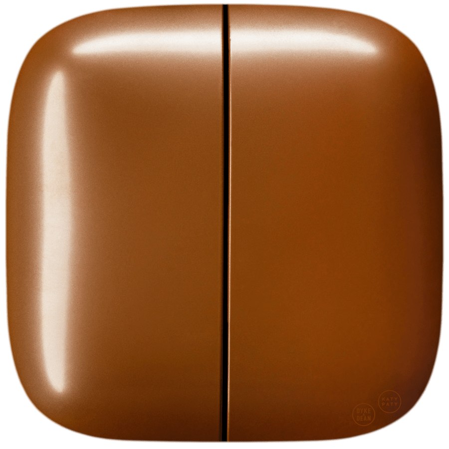 SQUARE PORCELAIN WALL DOUBLE ROCKER LIGHT SWITCH COPPER - DYKE & DEAN