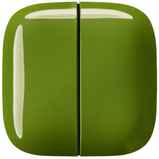 SQUARE PORCELAIN WALL DOUBLE ROCKER LIGHT SWITCH GREEN - DYKE & DEAN