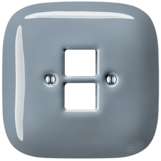 SQUARE PORCELAIN WALL SOCKET ASH GREY PC/USB - DYKE & DEAN