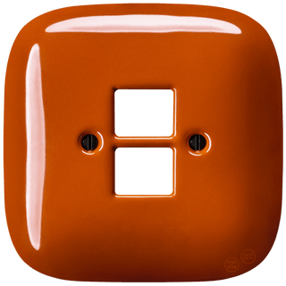 SQUARE PORCELAIN WALL SOCKET BRICK RED PC/USB - DYKE & DEAN