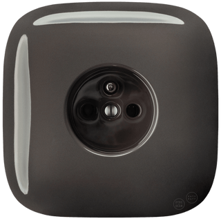 SQUARE PORCELAIN WALL SOCKET BROWN - DYKE & DEAN