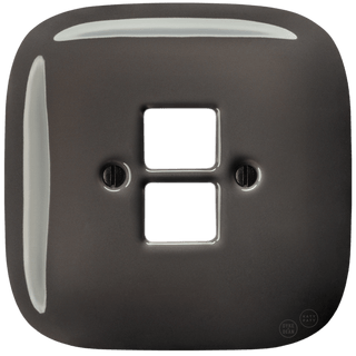 SQUARE PORCELAIN WALL SOCKET BROWN PC/USB - DYKE & DEAN