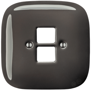 SQUARE PORCELAIN WALL SOCKET BROWN PC/USB - DYKE & DEAN