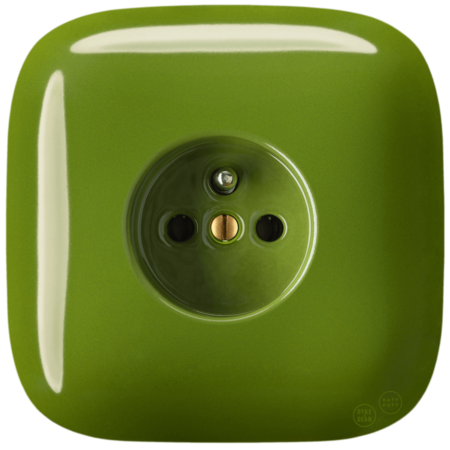 SQUARE PORCELAIN WALL SOCKET GREEN - DYKE & DEAN