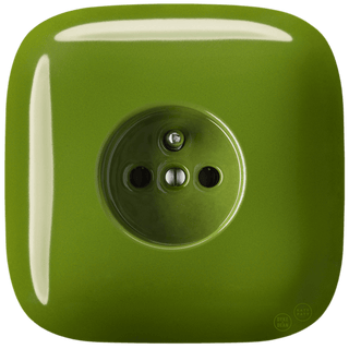 SQUARE PORCELAIN WALL SOCKET GREEN - DYKE & DEAN