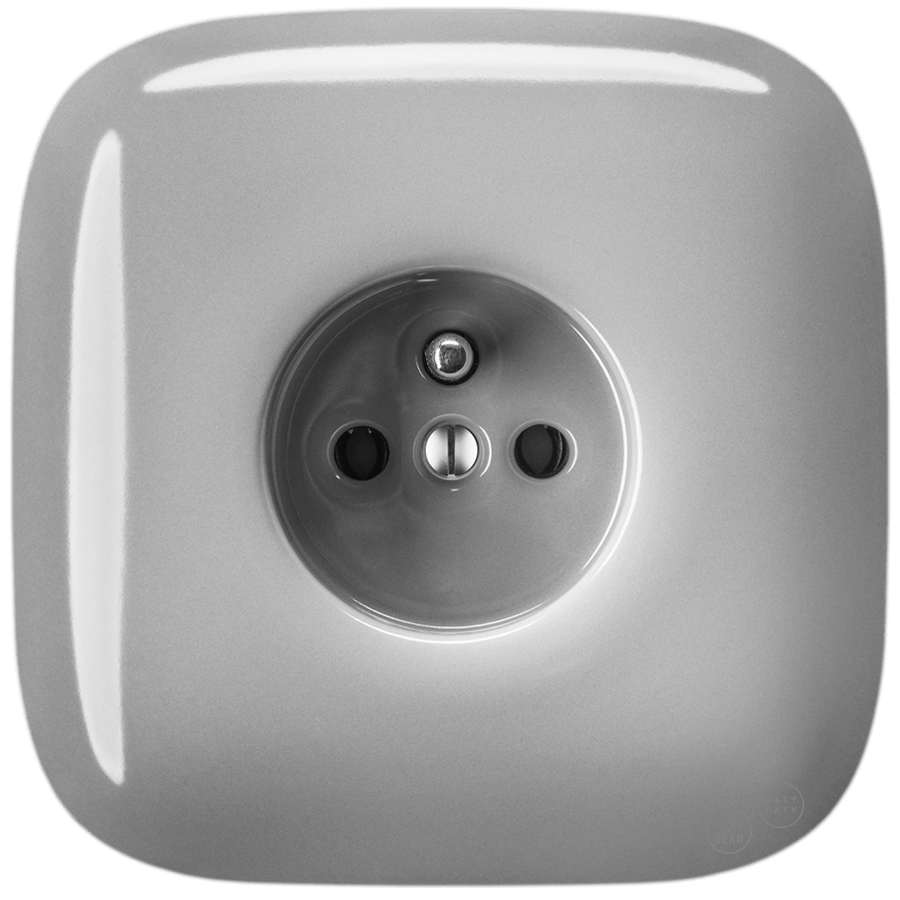 SQUARE PORCELAIN WALL SOCKET GREY - DYKE & DEAN