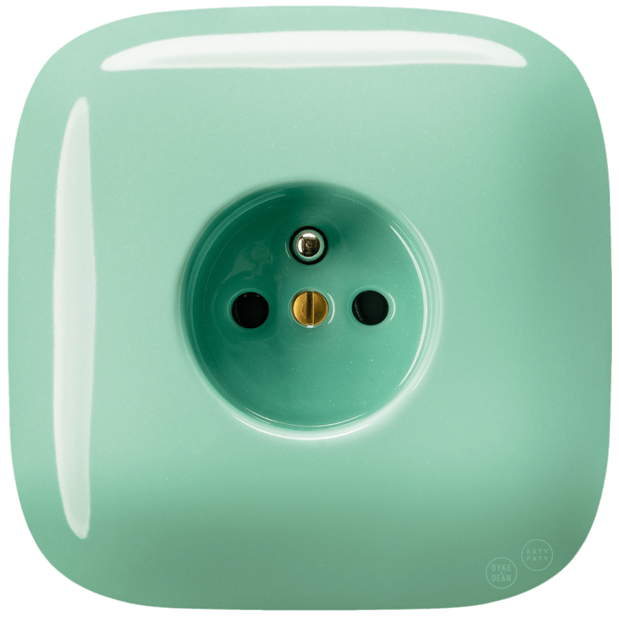 SQUARE PORCELAIN WALL SOCKET MINT - DYKE & DEAN