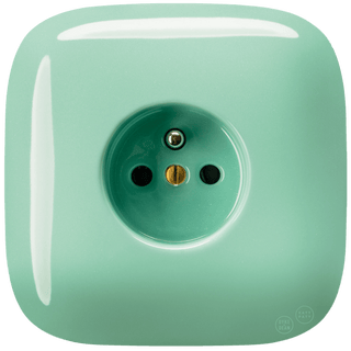 SQUARE PORCELAIN WALL SOCKET MINT - DYKE & DEAN