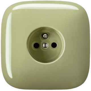 SQUARE PORCELAIN WALL SOCKET MOSS GREEN - DYKE & DEAN