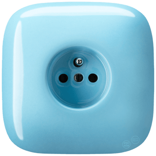 SQUARE PORCELAIN WALL SOCKET PASTEL BLUE - DYKE & DEAN