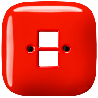 SQUARE PORCELAIN WALL SOCKET RED PC/USB - DYKE & DEAN