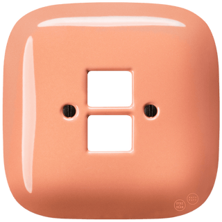 SQUARE PORCELAIN WALL SOCKET SALMON PC/USB - DYKE & DEAN