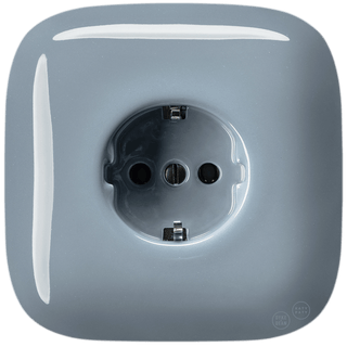 SQUARE PORCELAIN WALL SOCKET SCHUKO ASH GREY - DYKE & DEAN