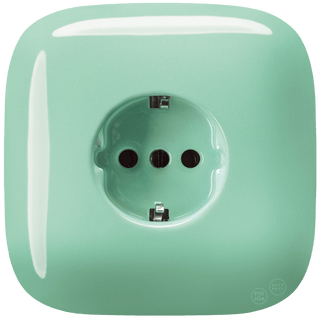 SQUARE PORCELAIN WALL SOCKET SCHUKO MINT - DYKE & DEAN