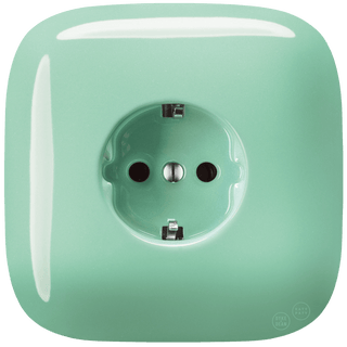 SQUARE PORCELAIN WALL SOCKET SCHUKO MINT - DYKE & DEAN