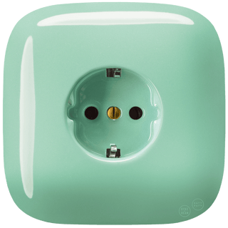 SQUARE PORCELAIN WALL SOCKET SCHUKO MINT - DYKE & DEAN