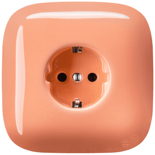 SQUARE PORCELAIN WALL SOCKET SCHUKO SALMON - DYKE & DEAN