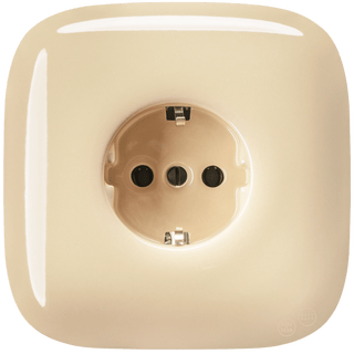 SQUARE PORCELAIN WALL SOCKET SCHUKO SAND - DYKE & DEAN