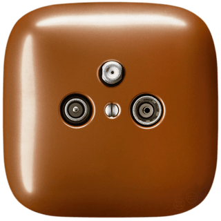 SQUARE PORCELAIN WALL SOCKET TV ANTENNA COPPER - DYKE & DEAN