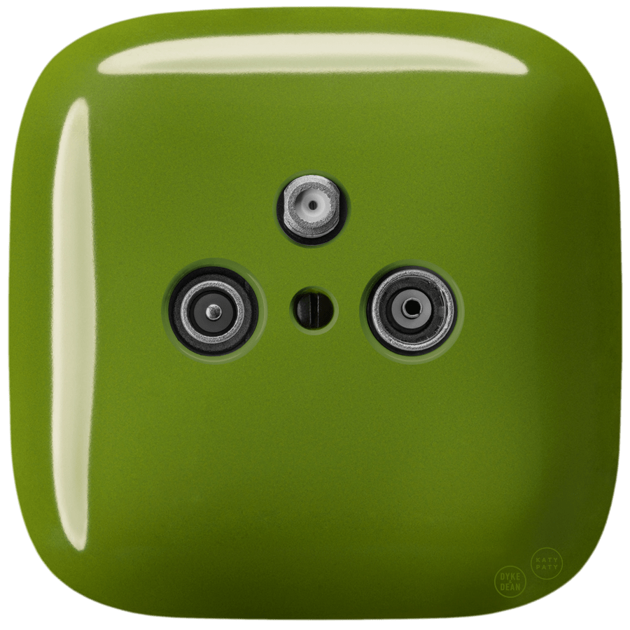 SQUARE PORCELAIN WALL SOCKET TV ANTENNA GREEN - DYKE & DEAN