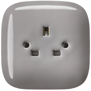 SQUARE PORCELAIN WALL SOCKET UK ASH CAPPUCCINO - DYKE & DEAN