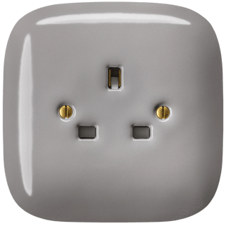 SQUARE PORCELAIN WALL SOCKET UK ASH CAPPUCCINO - DYKE & DEAN