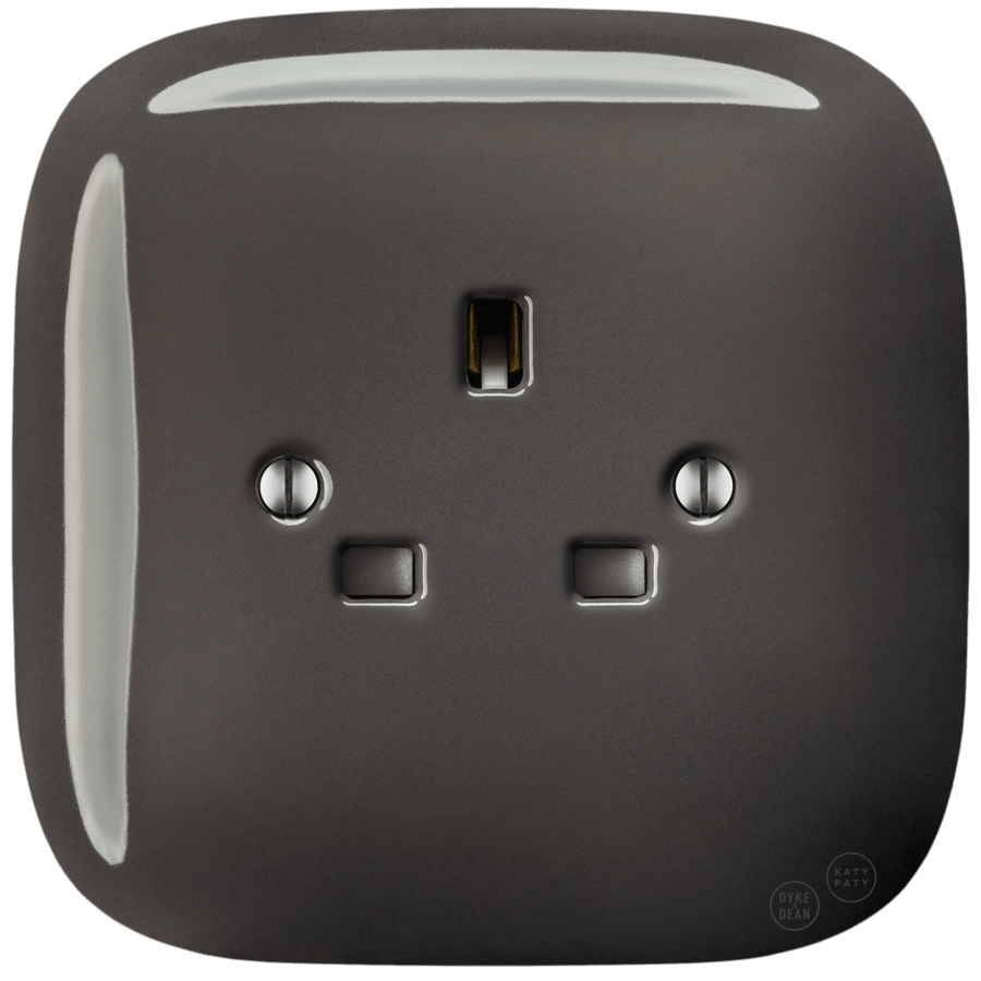 SQUARE PORCELAIN WALL SOCKET UK BROWN - DYKE & DEAN