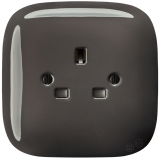 SQUARE PORCELAIN WALL SOCKET UK BROWN - DYKE & DEAN