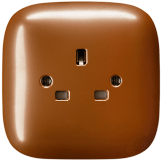 SQUARE PORCELAIN WALL SOCKET UK COPPER - DYKE & DEAN