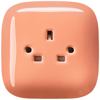 SQUARE PORCELAIN WALL SOCKET UK SALMON - DYKE & DEAN