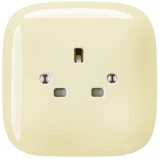 SQUARE PORCELAIN WALL SOCKET UK VANILLA - DYKE & DEAN