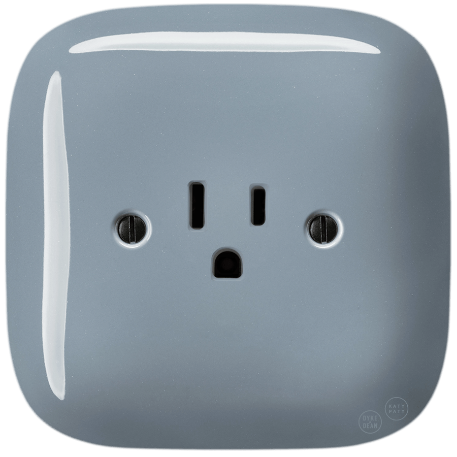 SQUARE PORCELAIN WALL SOCKET USA 15 AMP ASH GREY - DYKE & DEAN