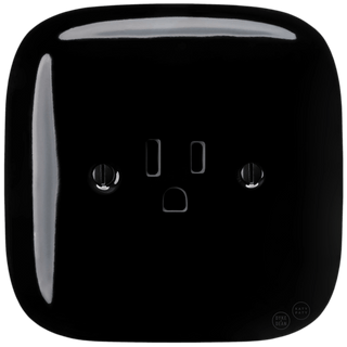 SQUARE PORCELAIN WALL SOCKET USA 15 AMP BLACK - DYKE & DEAN