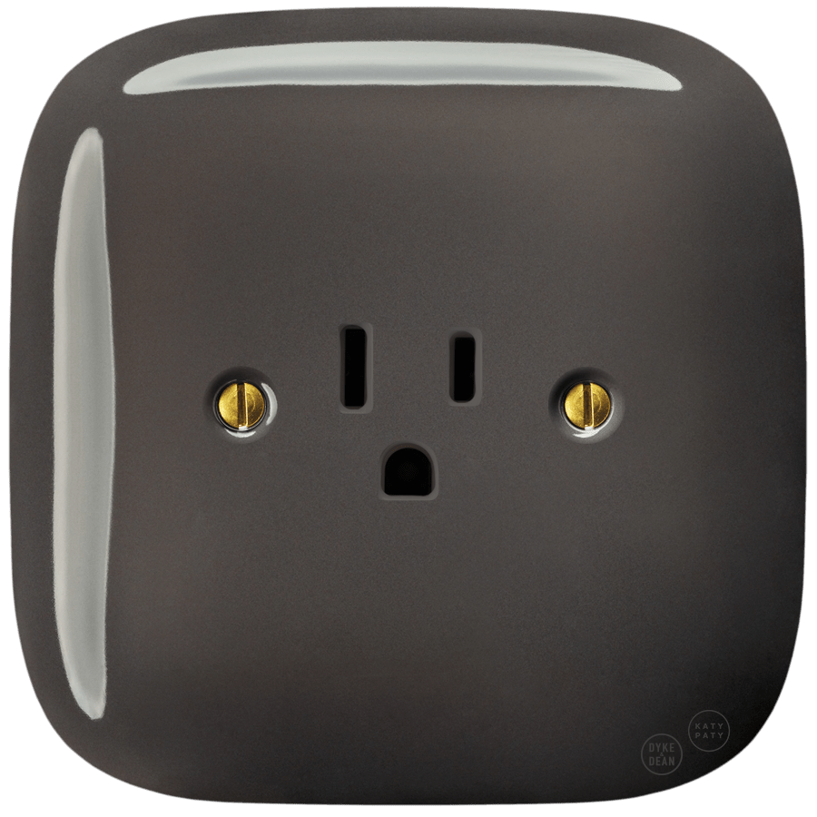 SQUARE PORCELAIN WALL SOCKET USA 15 AMP BROWN - DYKE & DEAN