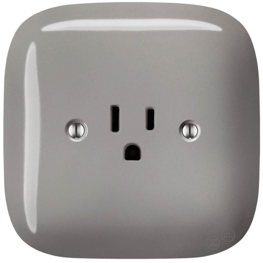 SQUARE PORCELAIN WALL SOCKET USA 15 AMP CAPPUCCINO - DYKE & DEAN