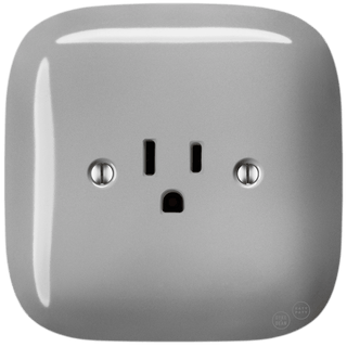 SQUARE PORCELAIN WALL SOCKET USA 15 AMP GREY - DYKE & DEAN