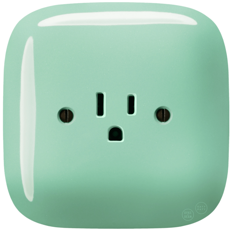 SQUARE PORCELAIN WALL SOCKET USA 15 AMP MINT - DYKE & DEAN