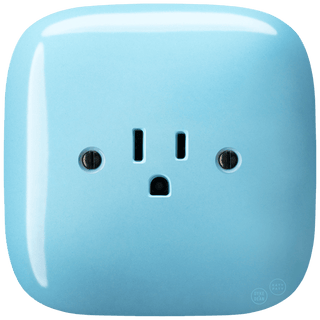 SQUARE PORCELAIN WALL SOCKET USA 15 AMP PASTEL BLUE - DYKE & DEAN