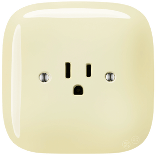 SQUARE PORCELAIN WALL SOCKET USA 15 AMP VANILLA - DYKE & DEAN