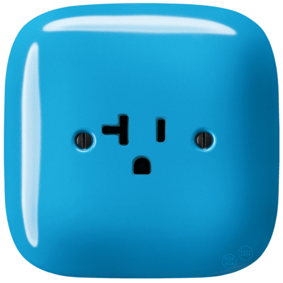 SQUARE PORCELAIN WALL SOCKET USA 20 AMP AZURE - DYKE & DEAN