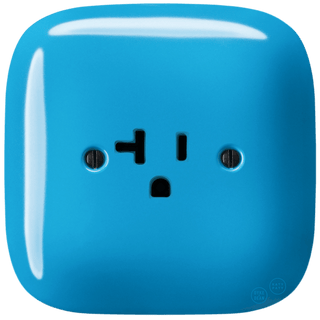 SQUARE PORCELAIN WALL SOCKET USA 20 AMP AZURE - DYKE & DEAN