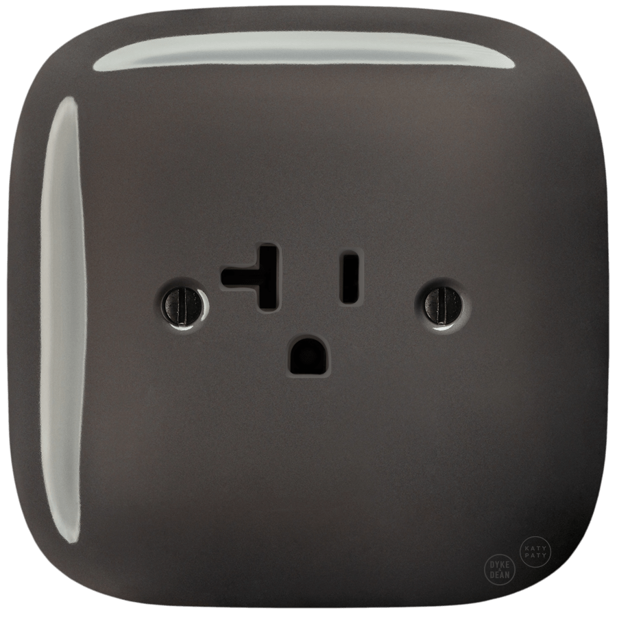 SQUARE PORCELAIN WALL SOCKET USA 20 AMP BROWN - DYKE & DEAN